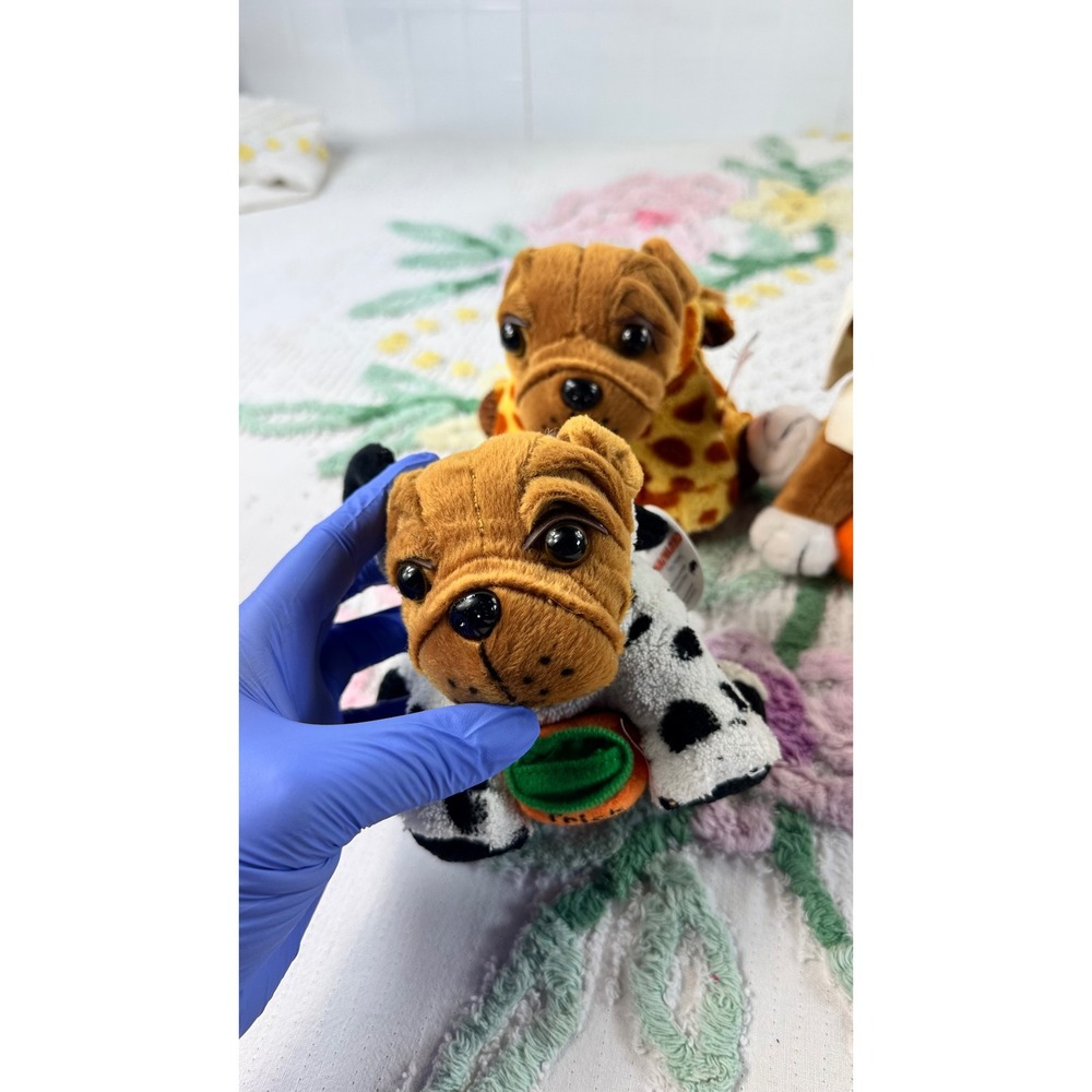 March of Dimes vtg Halloween Shar-Pei Plush Dog Set Dalmatian Giraffe Ghost Tige - Picture 3 of 13